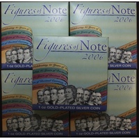 2006 Silver One Ounce Five Coin Proof Set Figures Of Note