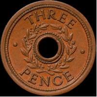 1942 Threepence Internment Token Extremely Fine