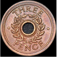 1942 Threepence Internment Token good EF