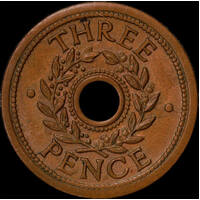 1942 Threepence Internment Token Unc (MS 62BN)