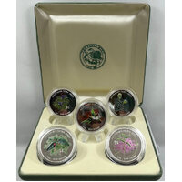 Cook Islands 1999 Silver 5 Coin Set Australian Flora Series
