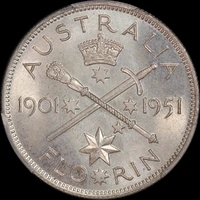 1951 Florin Federation Jubilee PCGS MS62