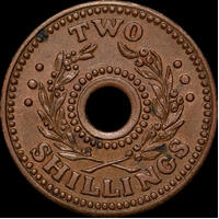 1942 Two Shilling Internment Token about Unc