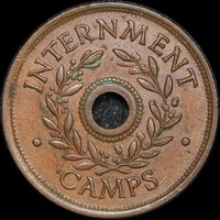 1942 One Shilling Internment Token about Unc