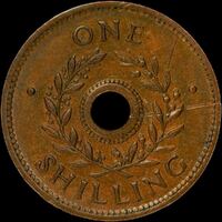 1942 One Shilling Internment Token about VF