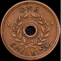 1942 One Shilling Internment Token Extremely Fine