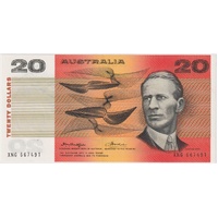 1976 $20 Note Gothic Serials Centre Thread Knight/Wheeler R406A Uncirculated