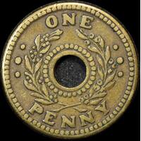 1942 One Penny Internment Token about VF