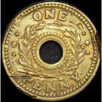 1942 One Penny Internment Token Fine
