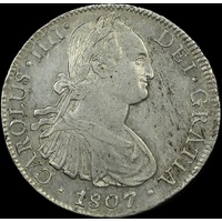 Mexico 1807 Silver Eight Reales KM# 109 PCGS AU58