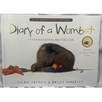 2022 20 Cent Gold-Plated Coloured Uncirculated Coin in Children's Book - Diary of a Wombat