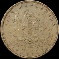 1878 John Henderson Copper One Penny Token A# 223 good VF