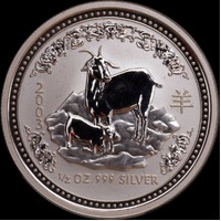 2003 Silver Lunar Half Ounce Specimen Coin Goat