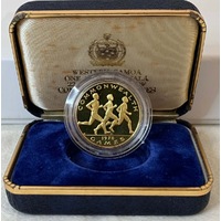 Samoa 1978 Gold 100 Tala Commonwealth Games - Runners KM#31