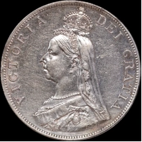 1888 Silver Double Florin Victoria S#3923 Good Extremely Fine