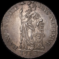 Netherlands (Holland) 1792 Silver Guilder KM# 73 Choice Uncirculated
