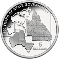 2009 Five Dollar Silver Proof Self Government Queensland