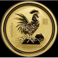 2005 Gold Lunar Half Ounce Coin Series I - Rooster