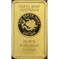 Perth Mint Gold 5 Gram Struck Ingot 99.9%