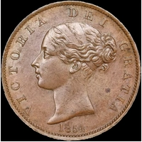 1854 Copper Halfpenny Victoria S#3949 Uncirculated
