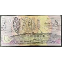 1992 $5 Note Bundle Fraser / Cole R#214 Pale Green Serials Uncirculated