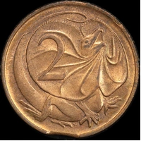 1966 2 Cents Perth Mint Clipped Planchet Error about Unc
