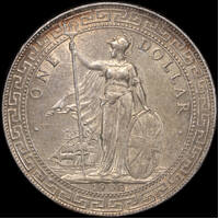 Great Britain 1908-B Silver Trade Dollar KM#T5 about Unc