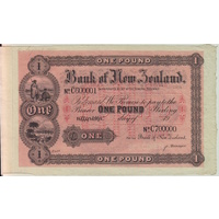 Bank of New Zealand 1907 Unissued 1 Pound Specimen Note Uncirculated
