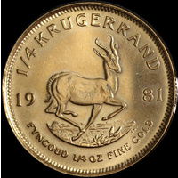 South Africa 1/4 oz Gold Krugerrand Uncirculated