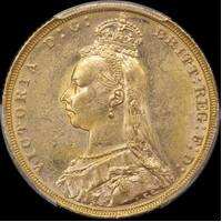 1888 Melbourne Jubilee Head Sovereign Unc (PCGS MS62)