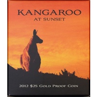 2012 $25 Gold Proof Coin Kangaroo at Sunset