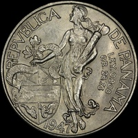 Panama 1947 Silver Balboa KM#13 Uncirculated