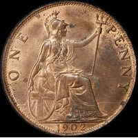 1902 Copper Penny Edward VII S#3990 Uncirculated