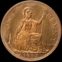 1937 Copper Penny George VI S#4114 Uncirculated