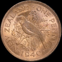 New Zealand 1940 Copper Penny KM#44 Uncirculated