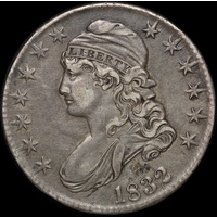 USA 1832 Silver Half Dollar - Capped Bust  good VF