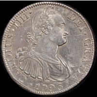 Mexico 1796 Silver 8 Reales KM# 109 Extremely Fine