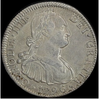 Mexico 1796 Silver 8 Reales KM# 109 about EF