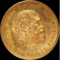 Netherlands 1877 Gold 10 Guilders KM# 106 Choice Uncirculated