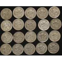 Bulk Lot of 20 * 1972 Five Cents 5c - Average Circulated Condition