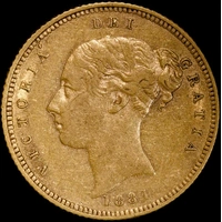 1881 Sydney Young Head Half Sovereign Type 5/4 good VF