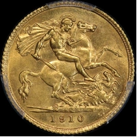 1910 Sydney Edward VII Half Sovereign PCGS MS62