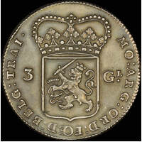 Netherlands (Utrecht) 1786 Silver 3 Guilder GEF