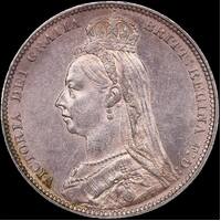 1891 Silver Shilling S#3927 about Unc