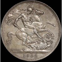 1902 Silver Crown Edward VII S# 3967 good EF