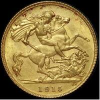 1915 Perth George V Half Sovereign Uncirculated MS62