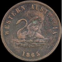 1865 Alfred Davies Copper Penny Token Very Good