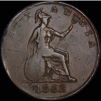 1852 Peek & Campbell Copper Halfpenny Token about EF