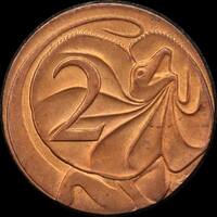 Australia 2 Cent Error Coin (Struck On 1 Cent Planchet) PCGS MS65RB