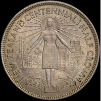 New Zealand 1940 Silver Half Crown Centennial KM#14 Uncirculated